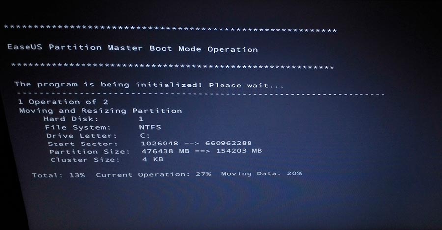 Partition Master boot mode